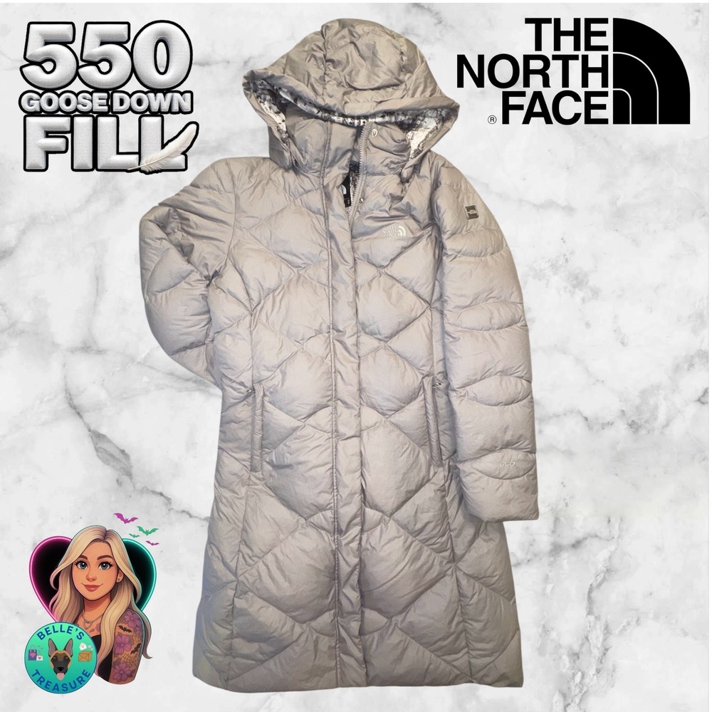 The North Face Womens Small Miss Metro Parka Black 550 Goose Down Fill Long Coat